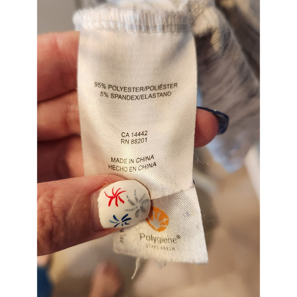 Mondetta performance luxury polygiene fresh striped scoopneck shortsleeve blouse - Picture 9 of 10